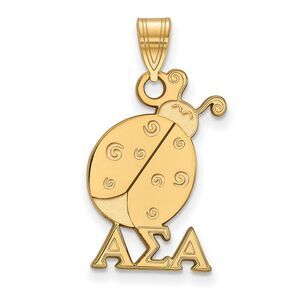 14K Plated Silver Alpha Sigma Alpha Medium Pendant